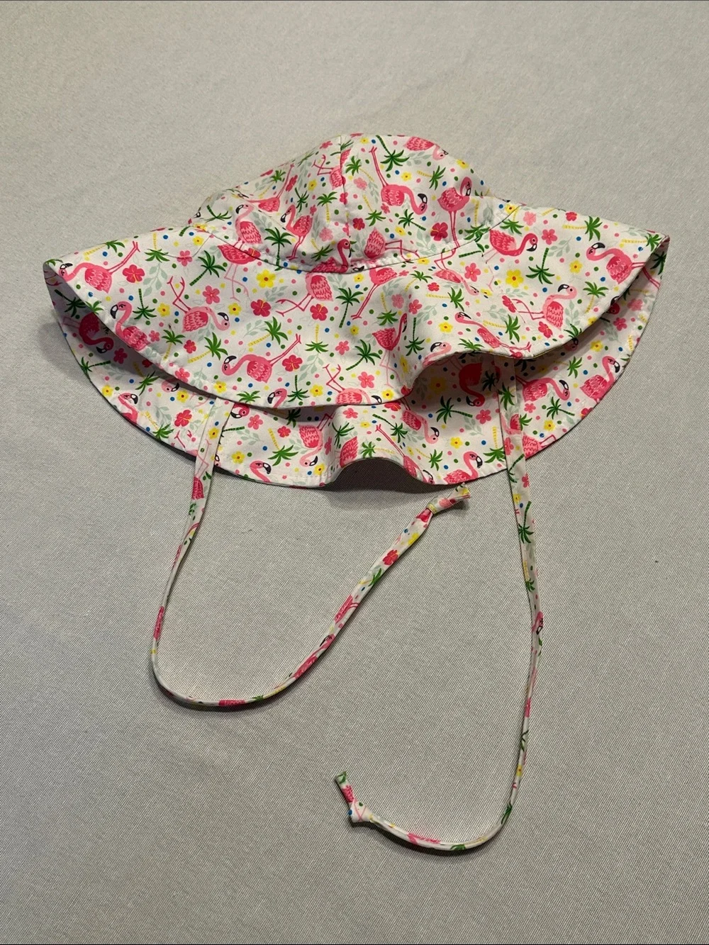 Flap Happy Pink & White Flamingo Sun Hat for Kids XL